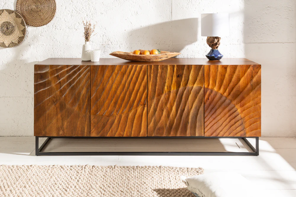 Modern Mango Wood CNC work  Sideboard For Living Room