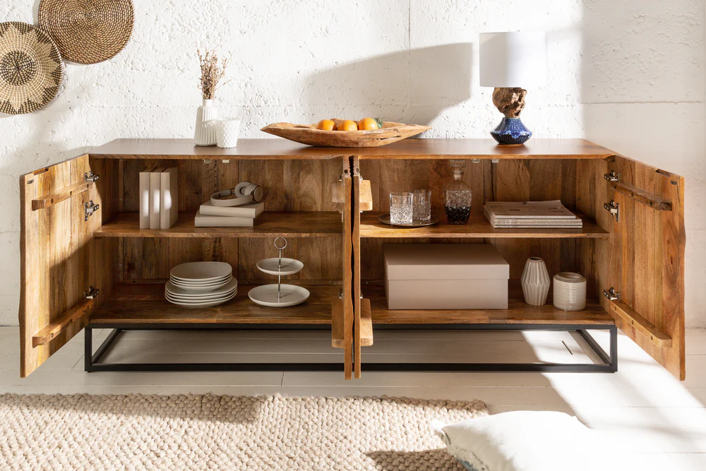 Modern Mango Wood CNC work  Sideboard For Living Room