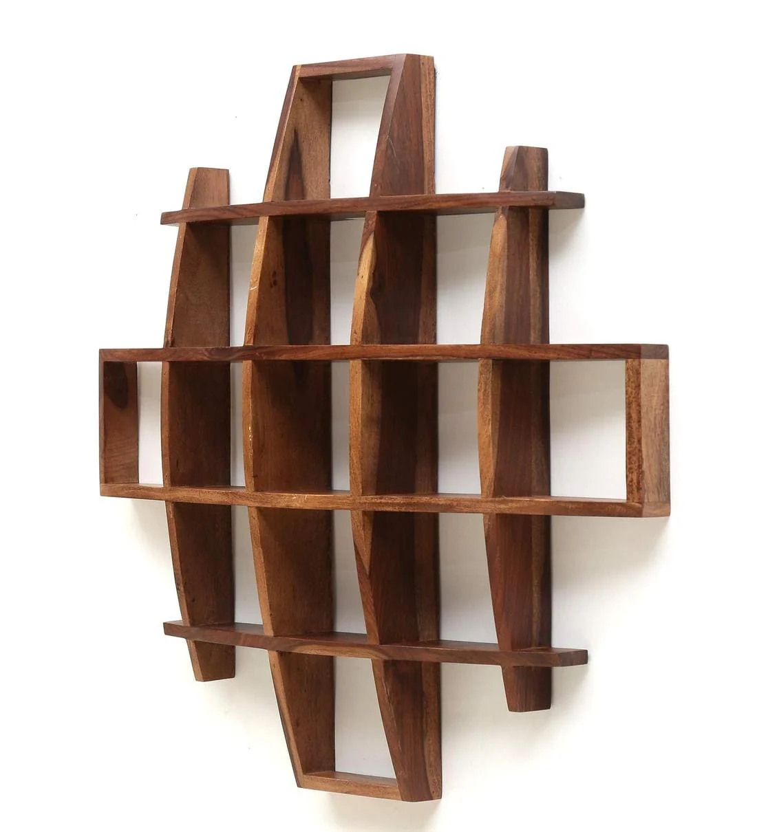 Furneezy Geometric Wooden Wall Shelf