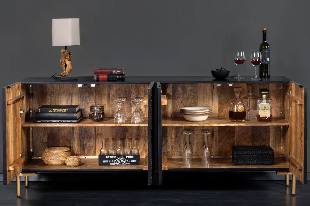Modern Mango Wood Decorative Sideboard For Living Room