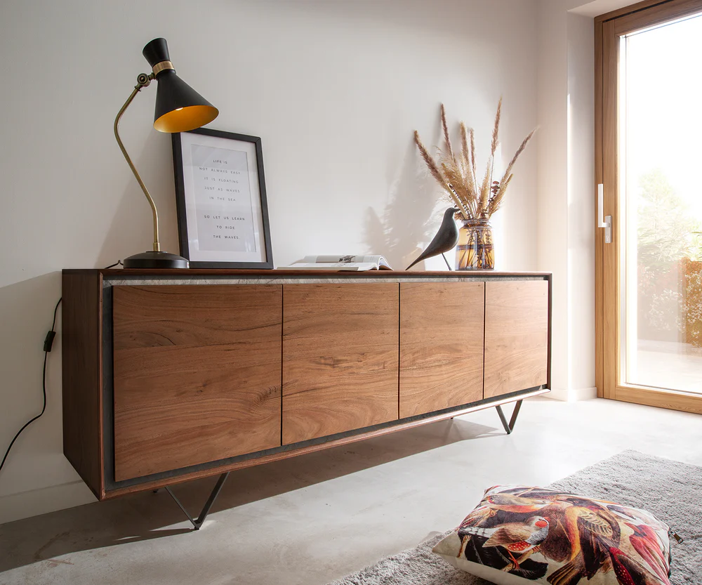 Modern Wooden Sideboard In Acacia Wood