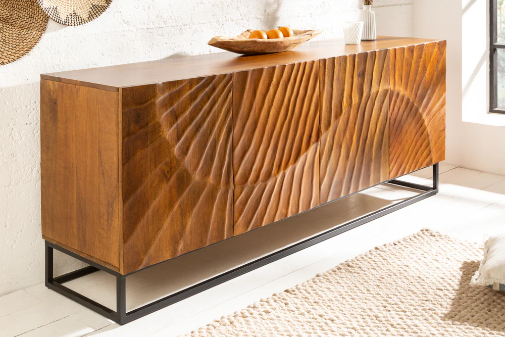 Modern Mango Wood CNC work  Sideboard For Living Room