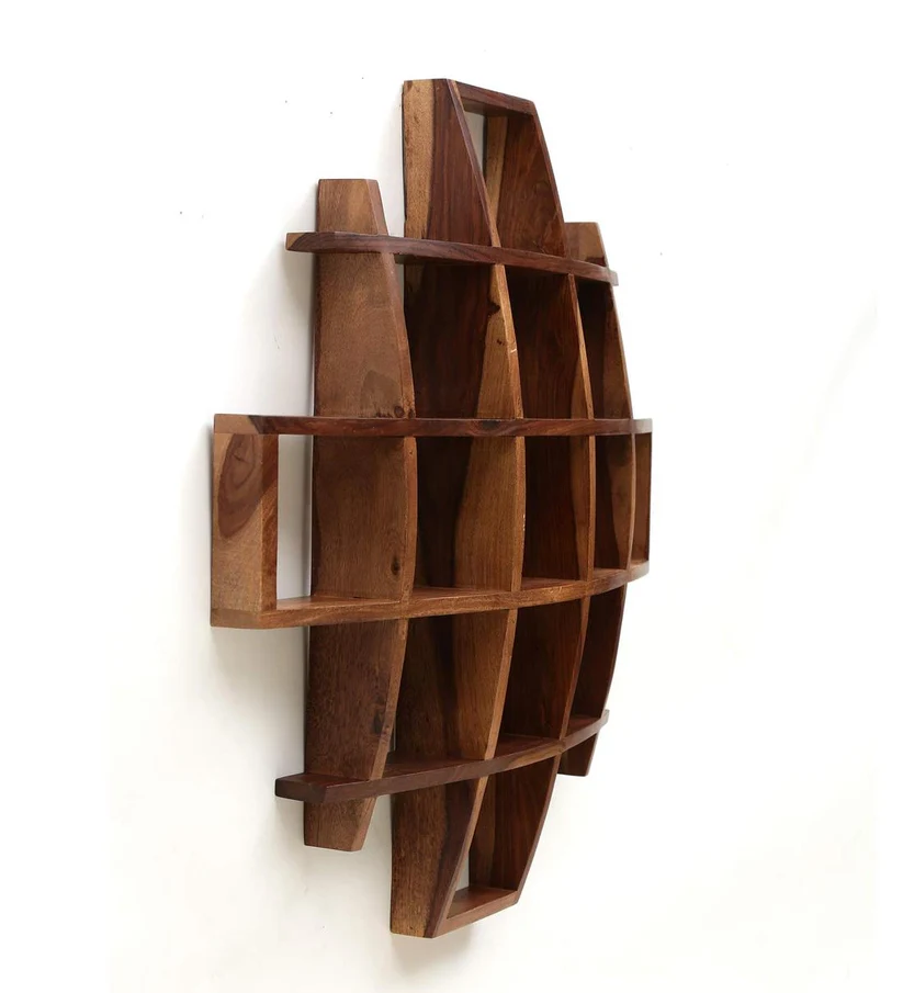 Furneezy Geometric Wooden Wall Shelf