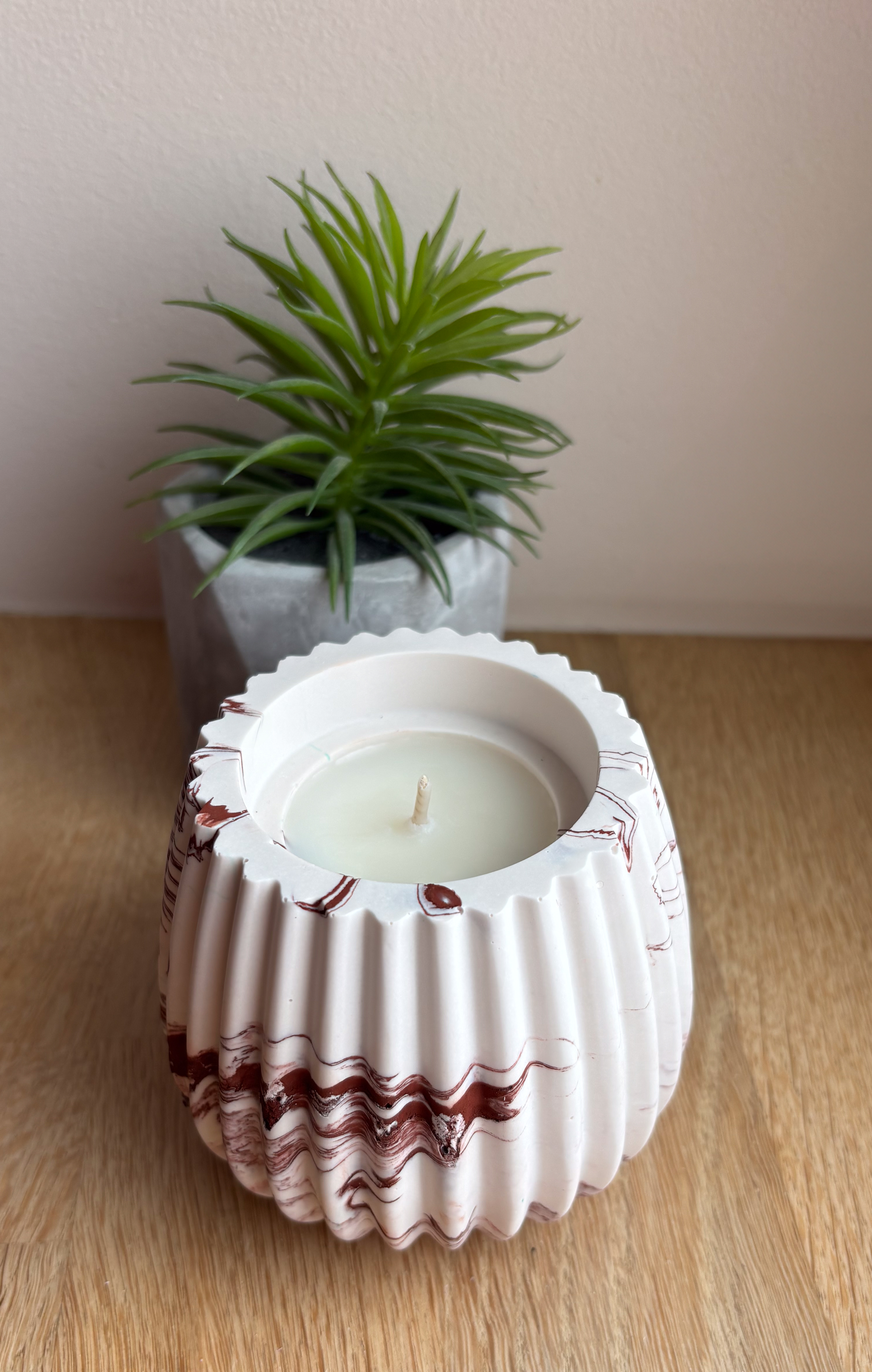 Bougie ronde striée 