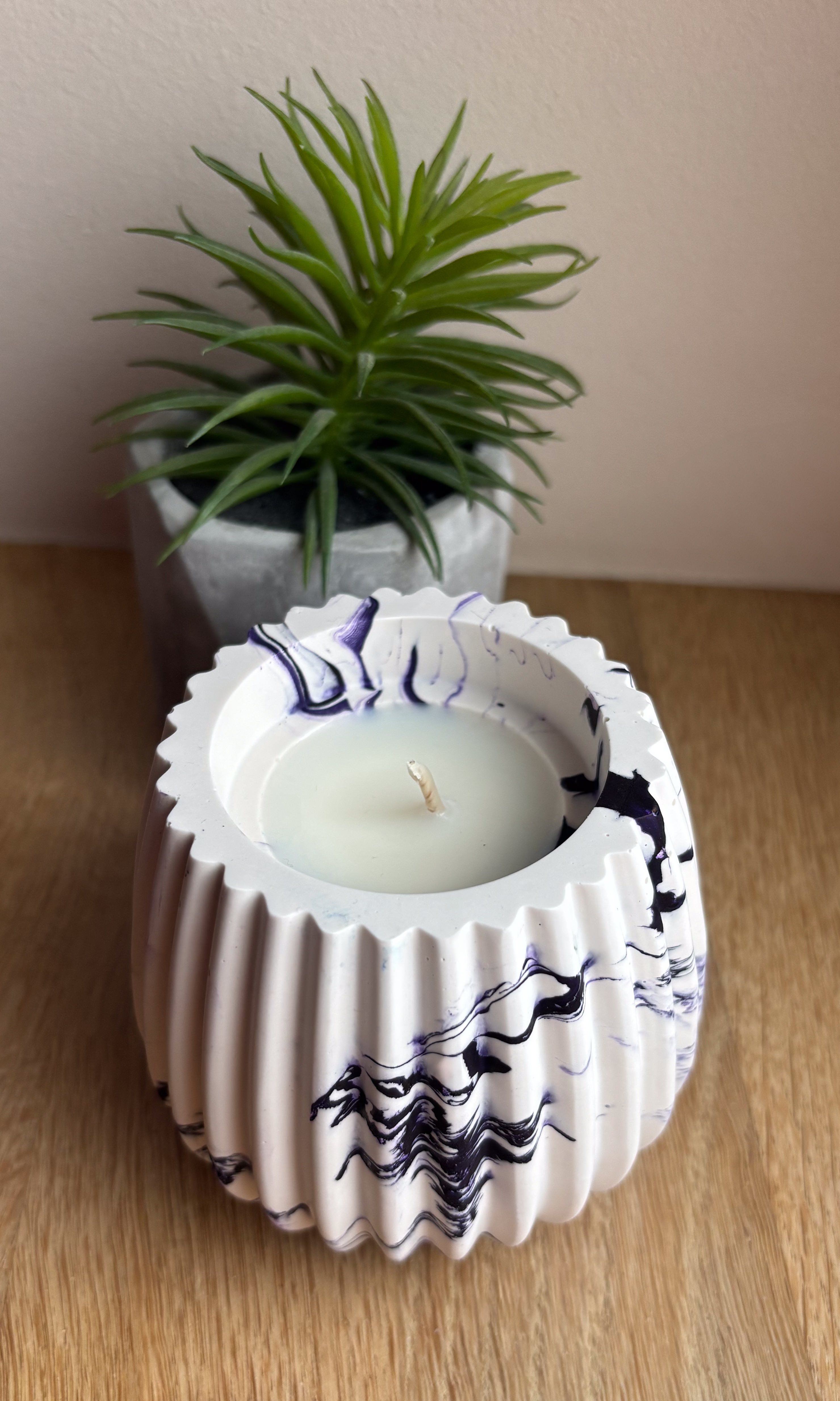 Bougie ronde striée 