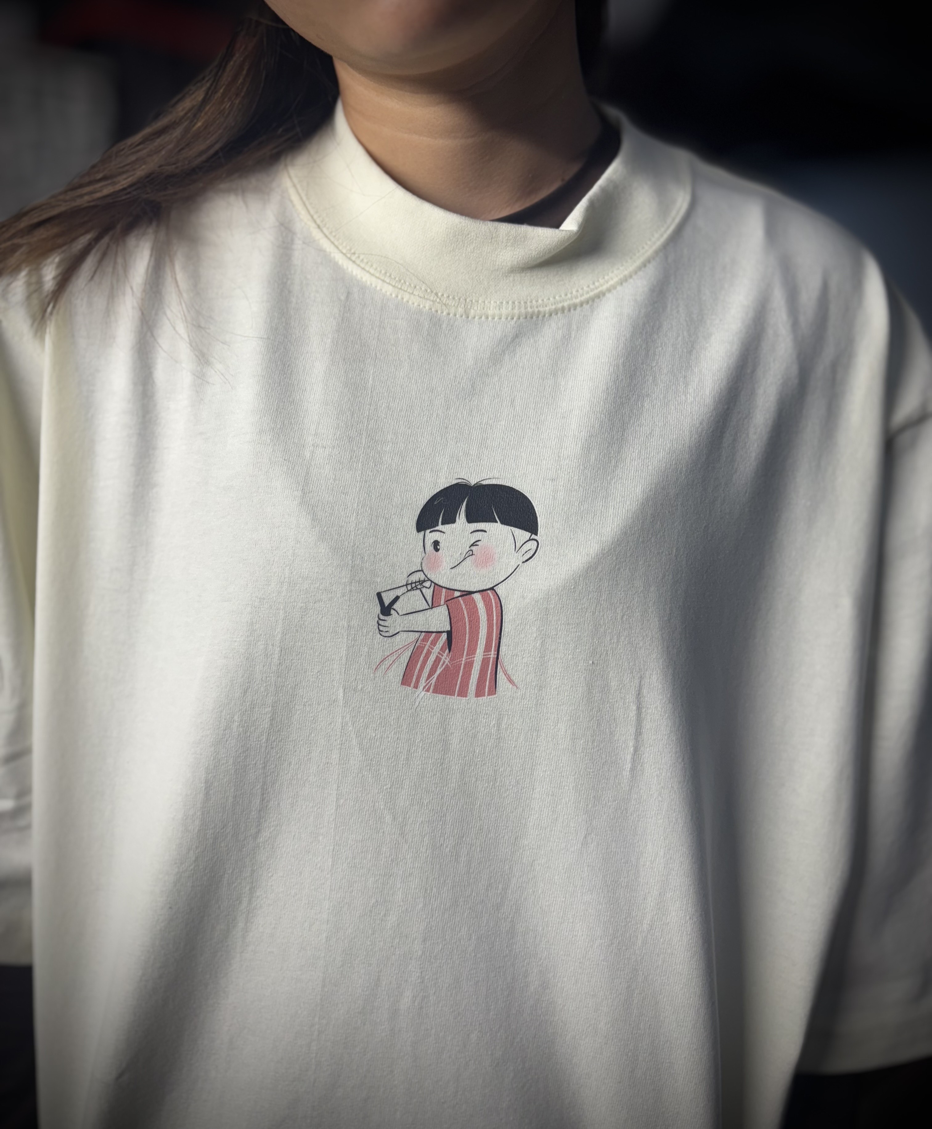 White Premium Drop Shoulder Karen T-Shirt 