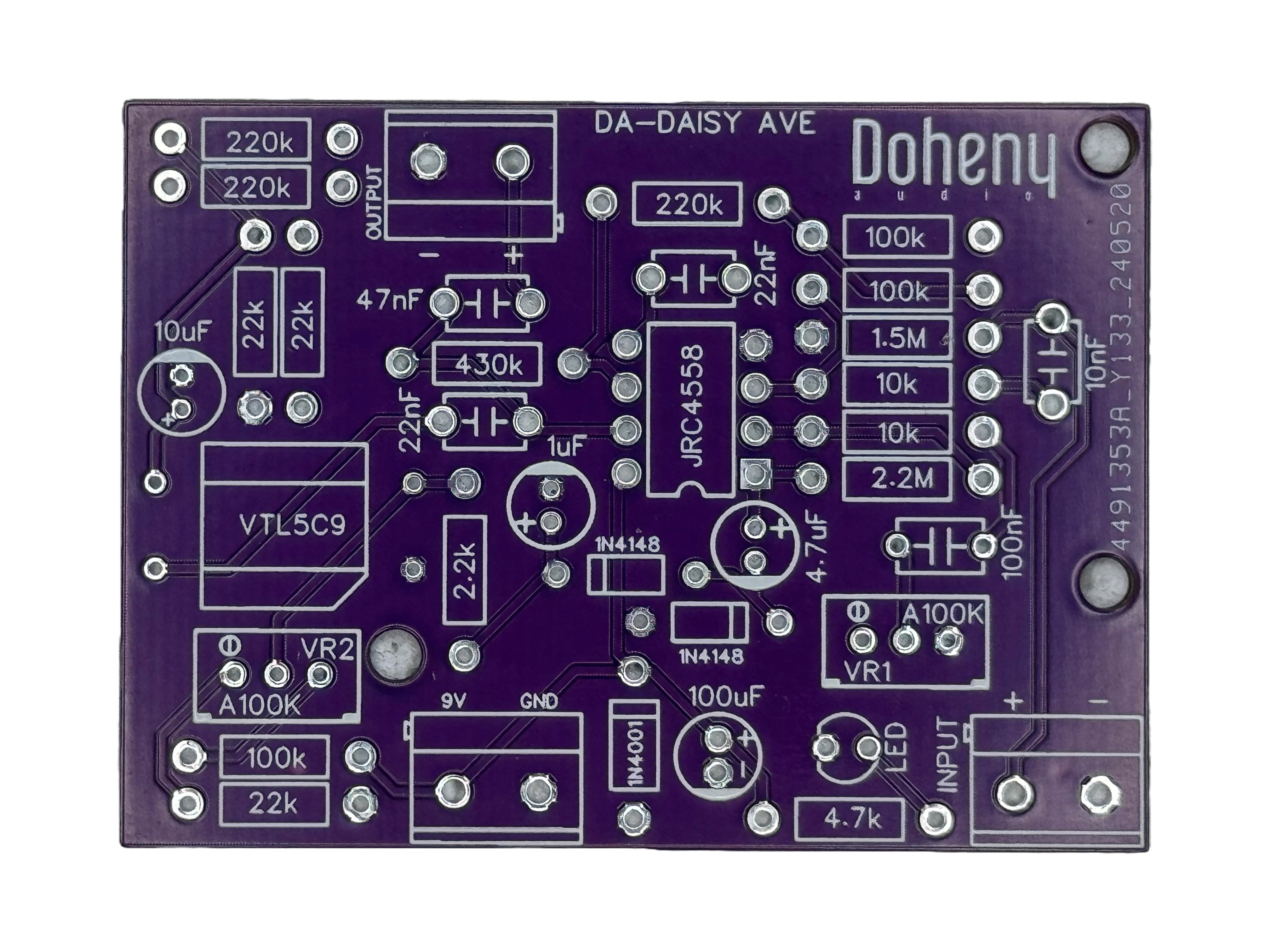 Doheny Audio Envelope Filter Guitar Effects Pedal PCB Board