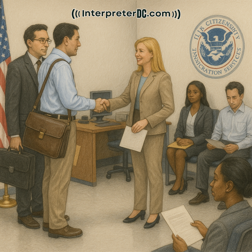 Interpretación en entrevista de asilo (USCIS I-589) - Hasta 4 horas