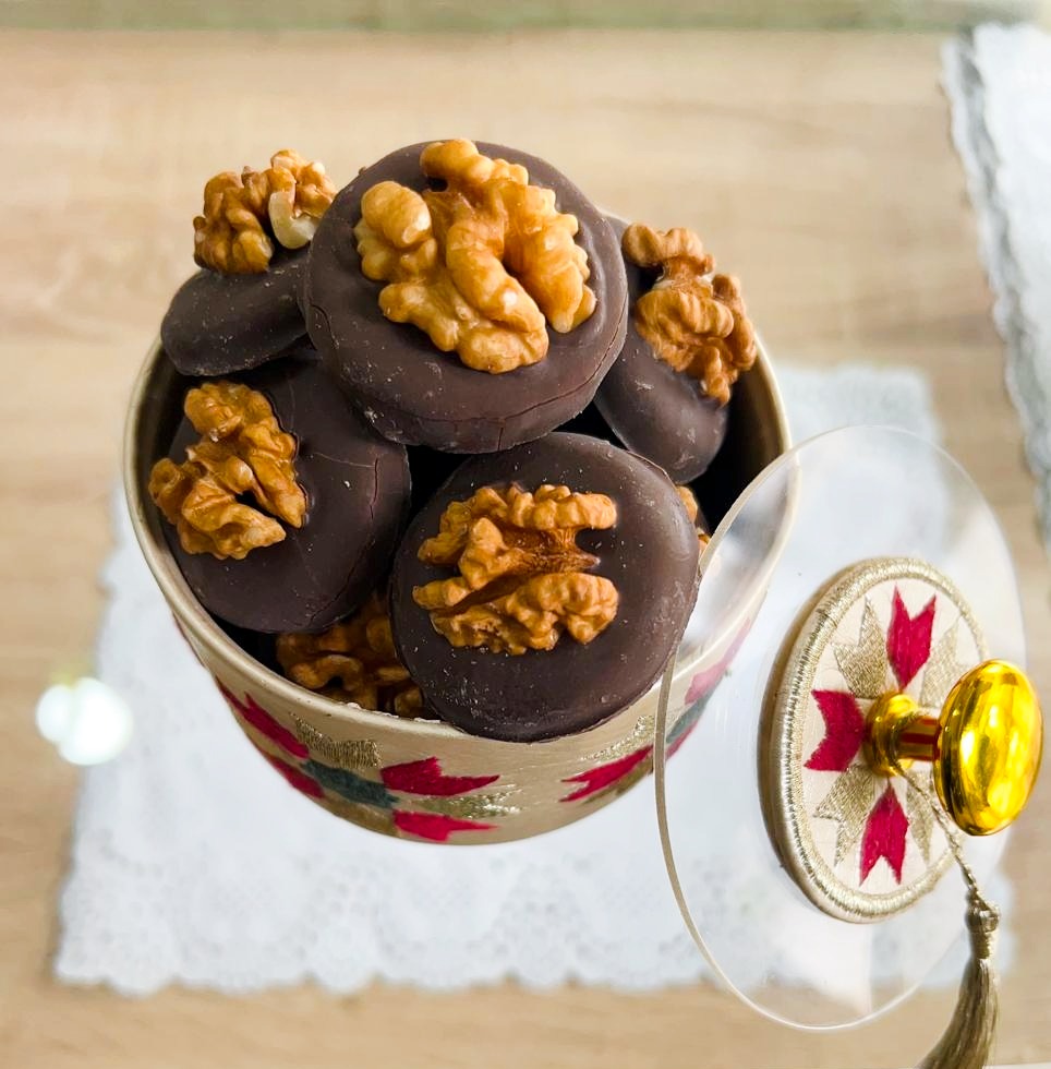 enrobé au cacao pur & noix