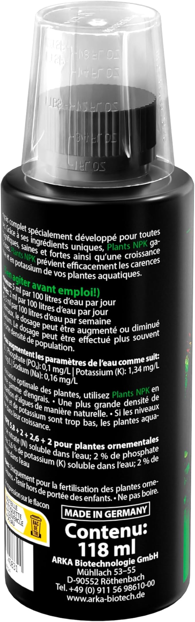 Engrais NPK Aquarium Plantes – Microbe-Lift Plants NPK 118 ML – avec Nitrate, Phosphate & Potassium – Croissance Forte, Couleurs intenses & Racines Solides – idéal aquascaping & CO₂