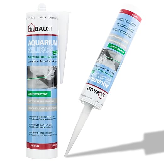 dubaust SAQ24 Aquarium silicone 310ml pour aquariums d'eau douce et d'eau de mer Constructions en verre pour terrarium Adhésif pour aquarium
