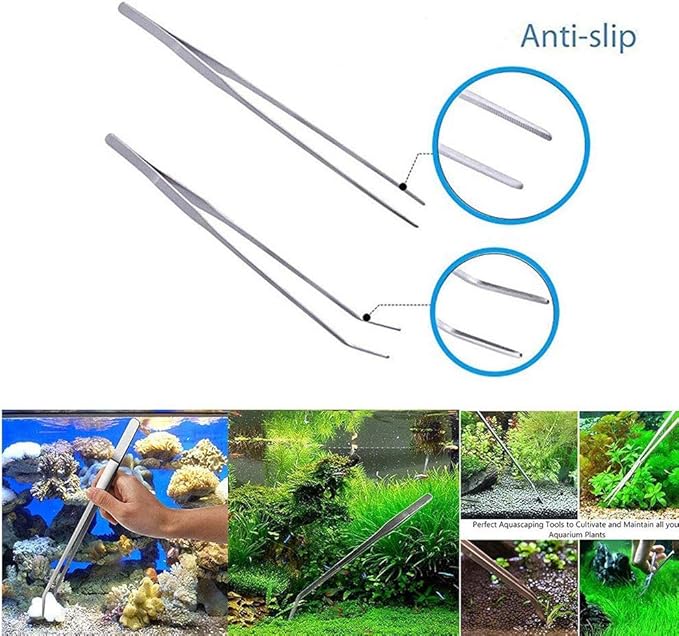 KIT AQUASCAPING - 5 Ustensiles pour Taille, Plantation et Égalisation - Acier Inoxydable