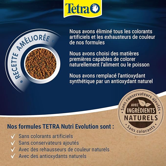 TetraMin XL Granules Nutri Evolution - Aliment Complet en Granulés aux Ingrédients Naturels pour Les Grands Poissons Tropicaux – Sans conservateurs ajoutés ni colorants - Boîte PET recyclé - 250 ml