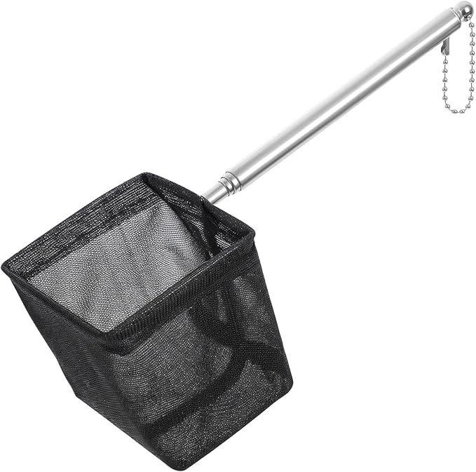 Épuisette pour aquarium avec poignée extensible, 6,3 cm, petit filet de pêche fin et doux, filet télescopique pour aquarium, écumoire, accessoires de nettoyage pour aquarium, étang, ruisseau