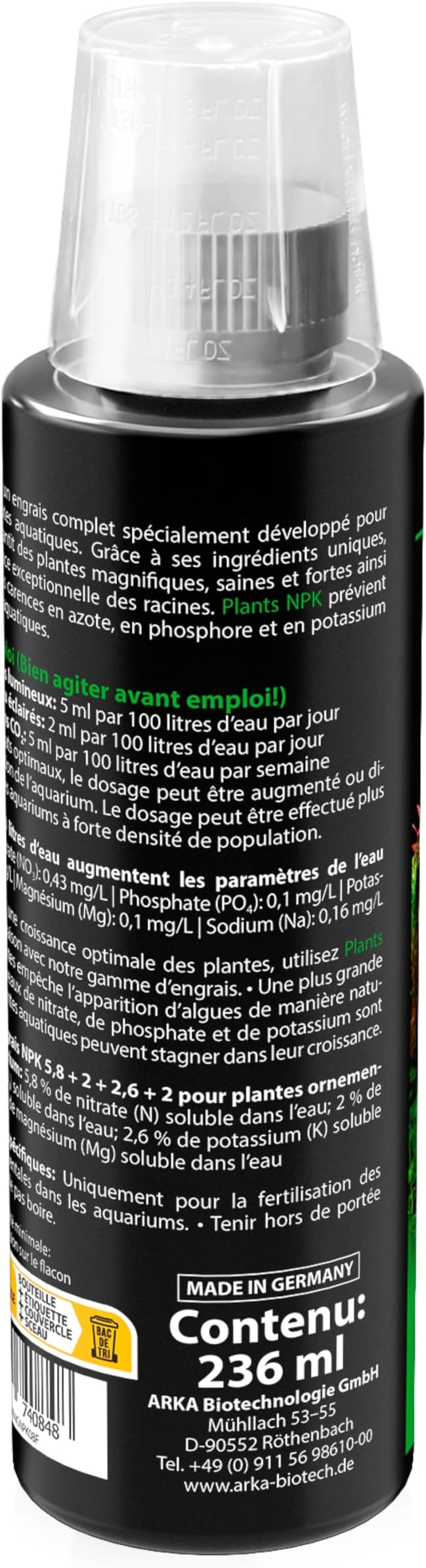 Engrais NPK Aquarium Plantes – Microbe-Lift Plants NPK 118 ML – avec Nitrate, Phosphate & Potassium – Croissance Forte, Couleurs intenses & Racines Solides – idéal aquascaping & CO₂