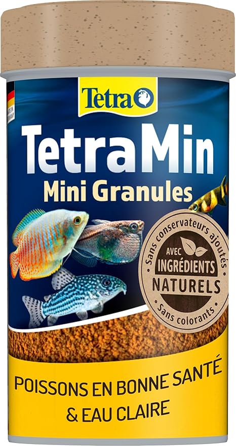 TetraMin Mini Granules Nutri Evolution - Aliment Complet en Mini Granulés aux Ingrédients Naturels pour Poissons de Petite Taille – Recette améliorée Sans conservateurs ajoutés Sans colorants - 100 ml
