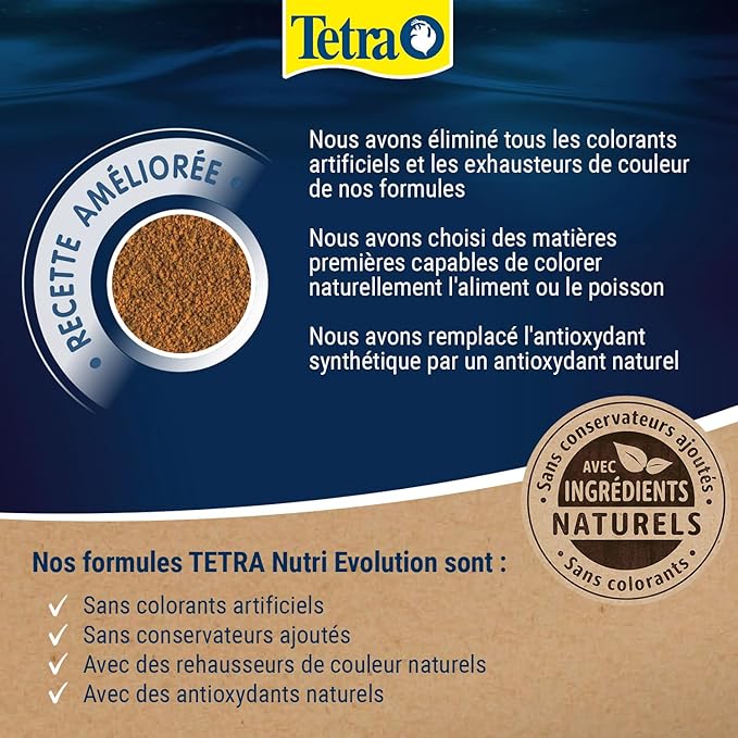 TetraMin Mini Granules Nutri Evolution - Aliment Complet en Mini Granulés aux Ingrédients Naturels pour Poissons de Petite Taille – Recette améliorée Sans conservateurs ajoutés Sans colorants - 100 ml