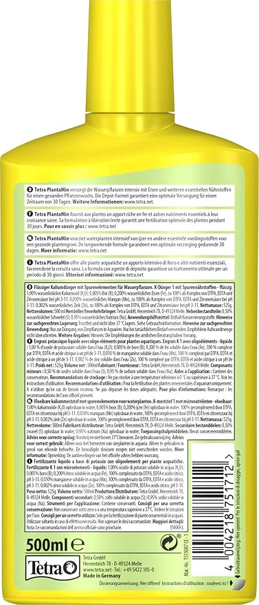 TETRA PlantaMin - Fertilisant liquide pour plante d'aquarium - 500ml