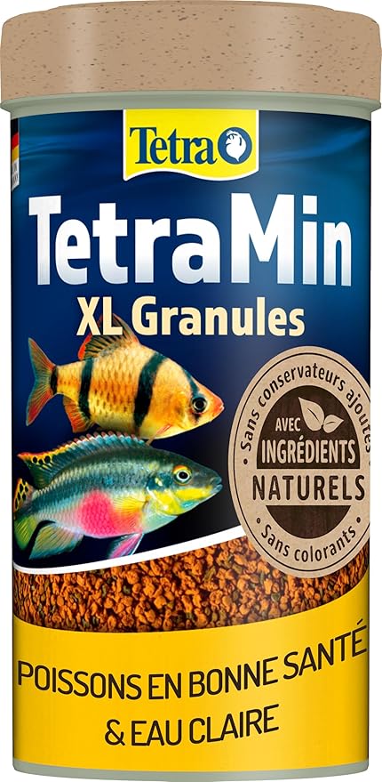 TetraMin XL Granules Nutri Evolution - Aliment Complet en Granulés aux Ingrédients Naturels pour Les Grands Poissons Tropicaux – Sans conservateurs ajoutés ni colorants - Boîte PET recyclé - 250 ml