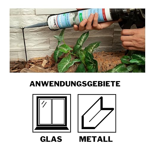 dubaust SAQ24 Aquarium silicone 310ml pour aquariums d'eau douce et d'eau de mer Constructions en verre pour terrarium Adhésif pour aquarium