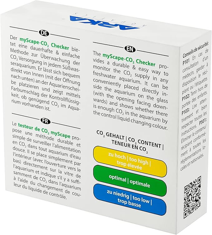 ARKA Testeur CO2 Aquarium mySCAPE-CO2 Checker avec 15 ML indicateur – Test Permanent avec Code Couleur – contrôle précis CO2 Plantes – Indispensable pour aquascaping Eau Douce