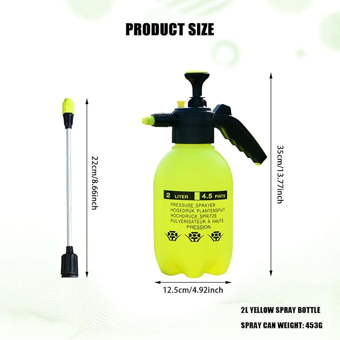 Pulvérisateur à pression portable avec buse réglable pour plantes - 2 L