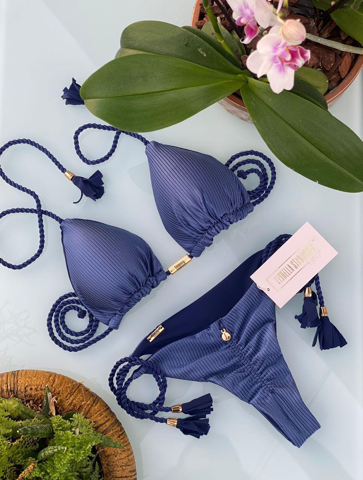 Navy Blue Triangle Bikini