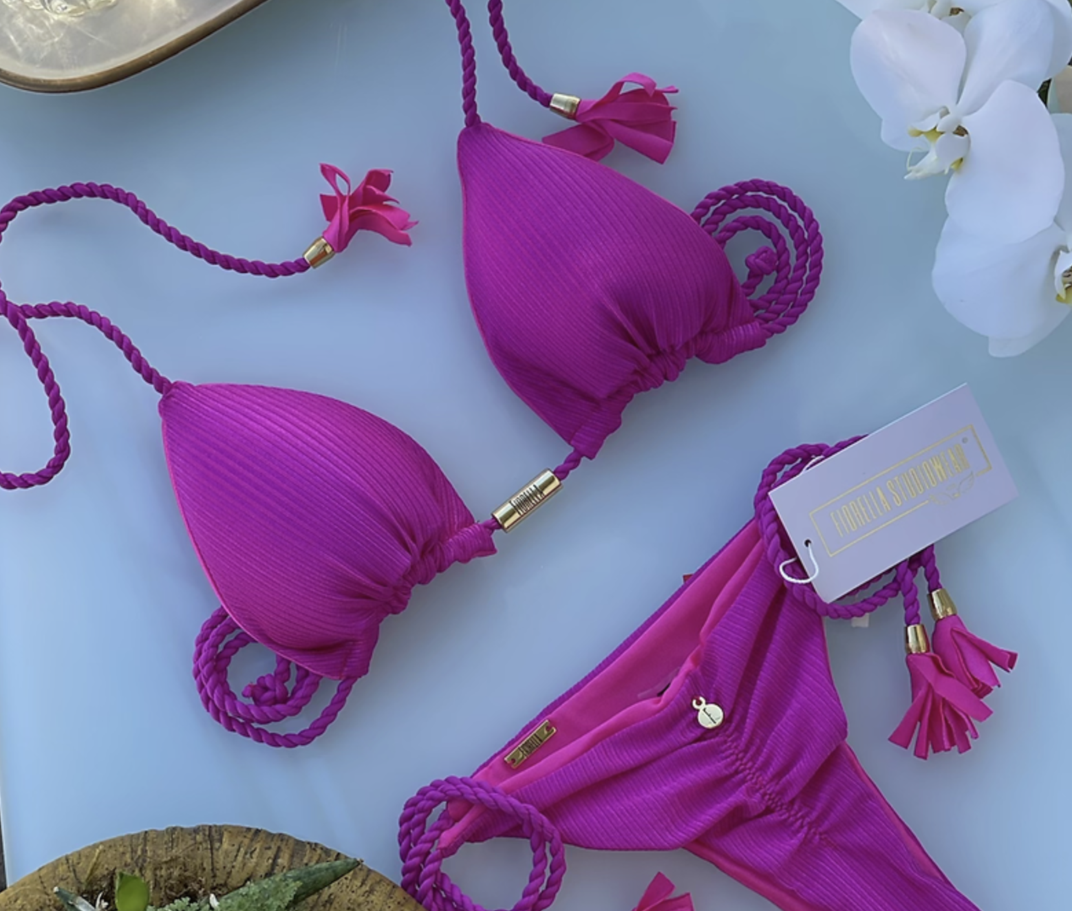 Raspberry Eden Triangle Bikini