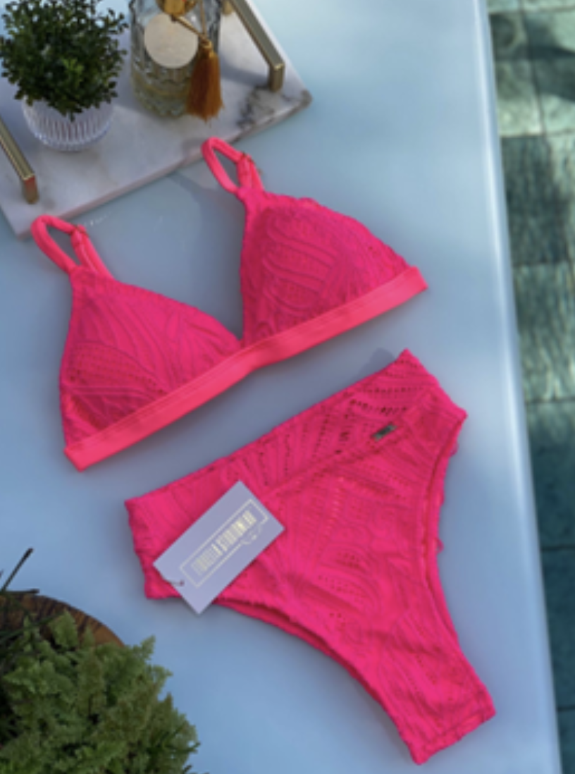 Lace Neon Pink