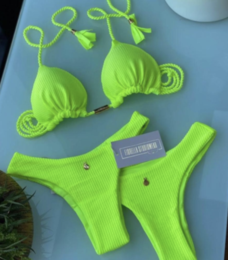 Bikini Camellia Neon Green