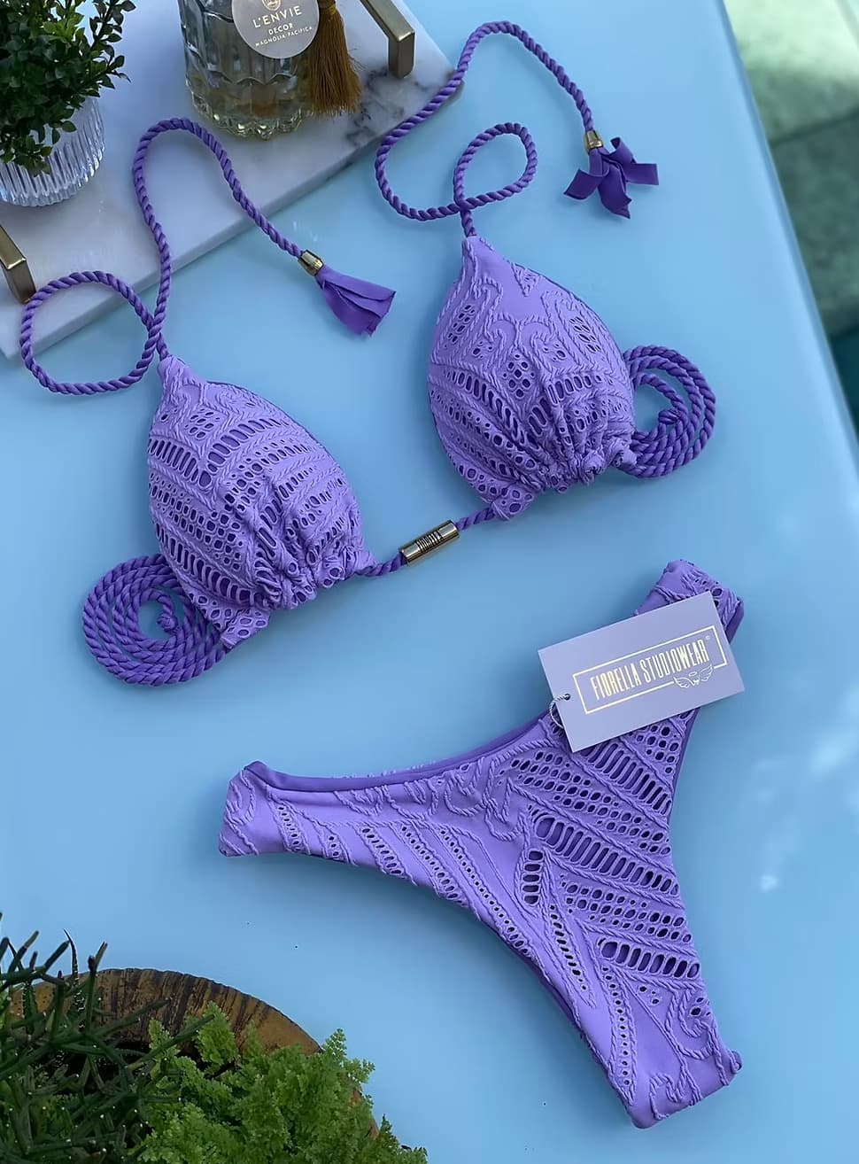 Camellia Lace Triangle Bikini