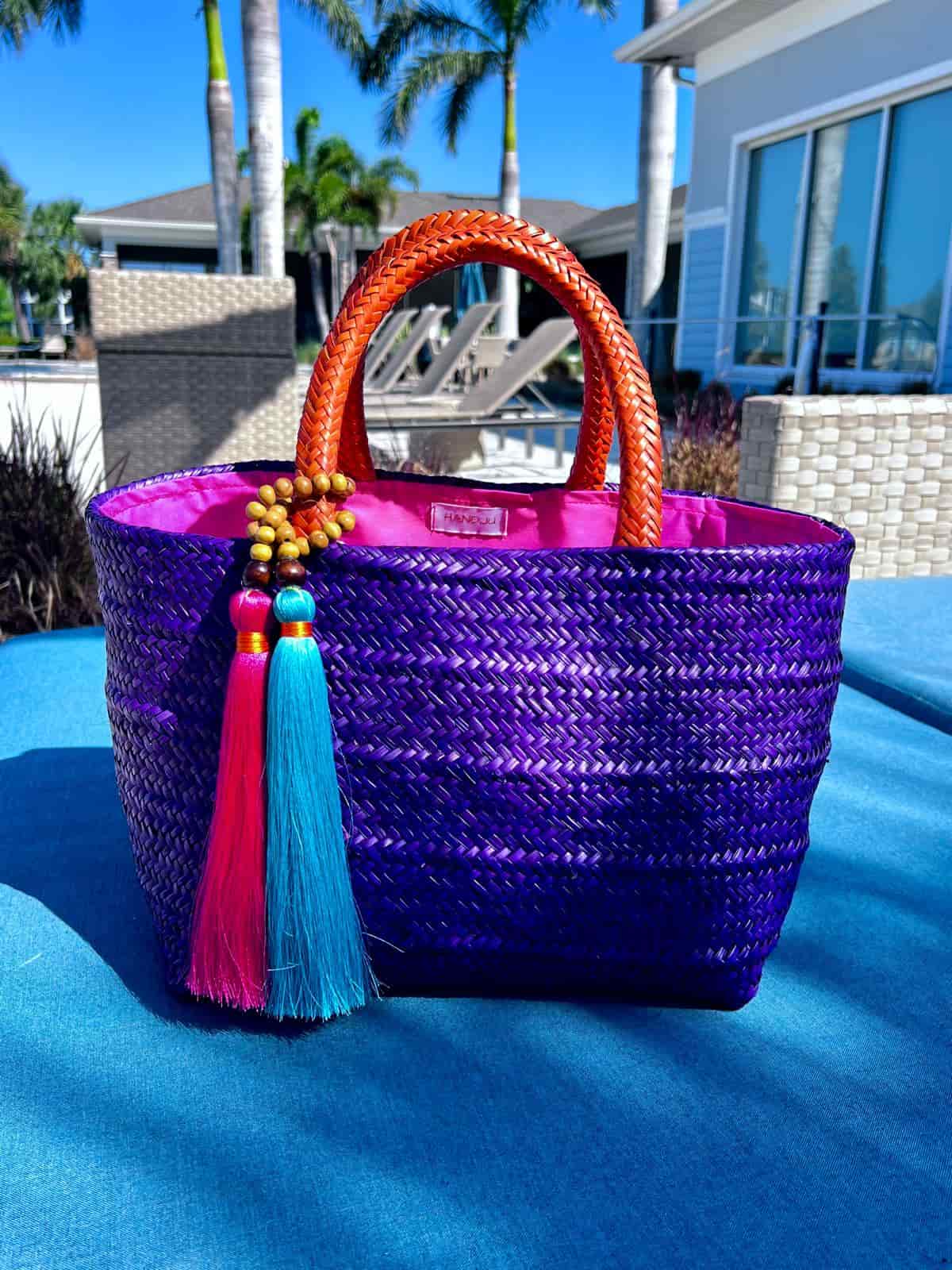 Borogodó Tote, Purple Artisan Straw Bag