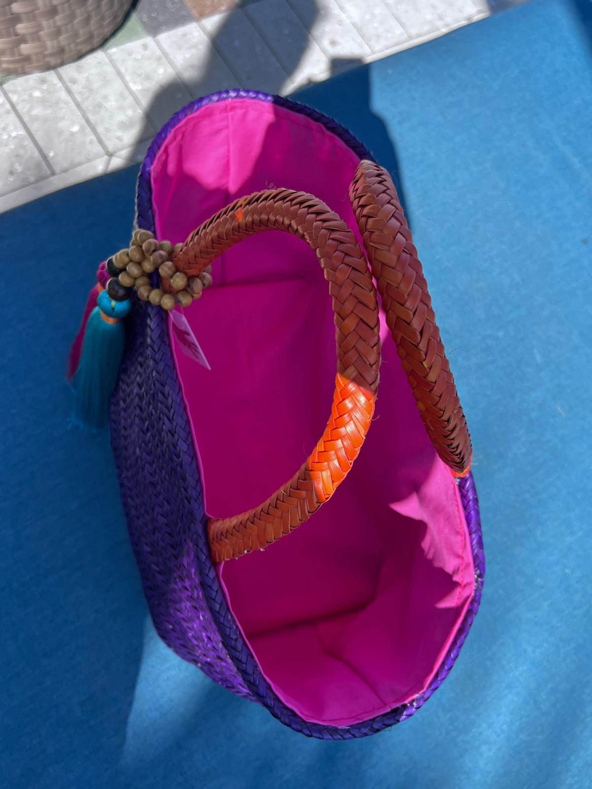 Borogodó Tote, Purple Artisan Straw Bag