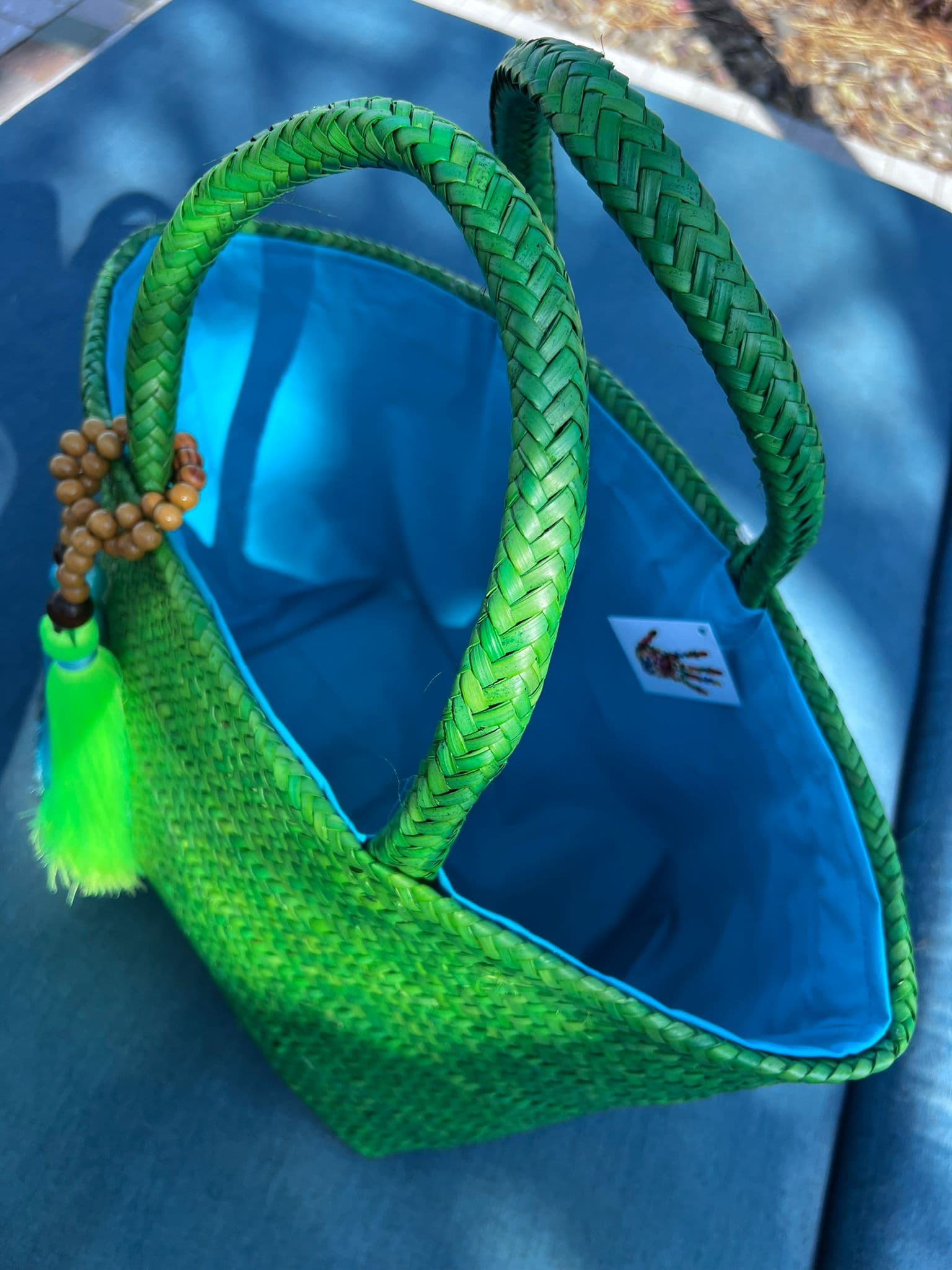 Borogodó Tote, Green Artisan Straw Bag