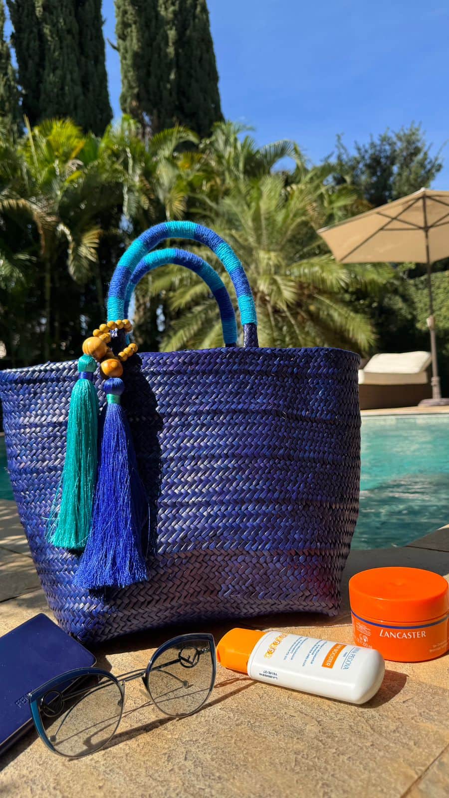 Borogodó Tote, Blue Artisan Straw Bag