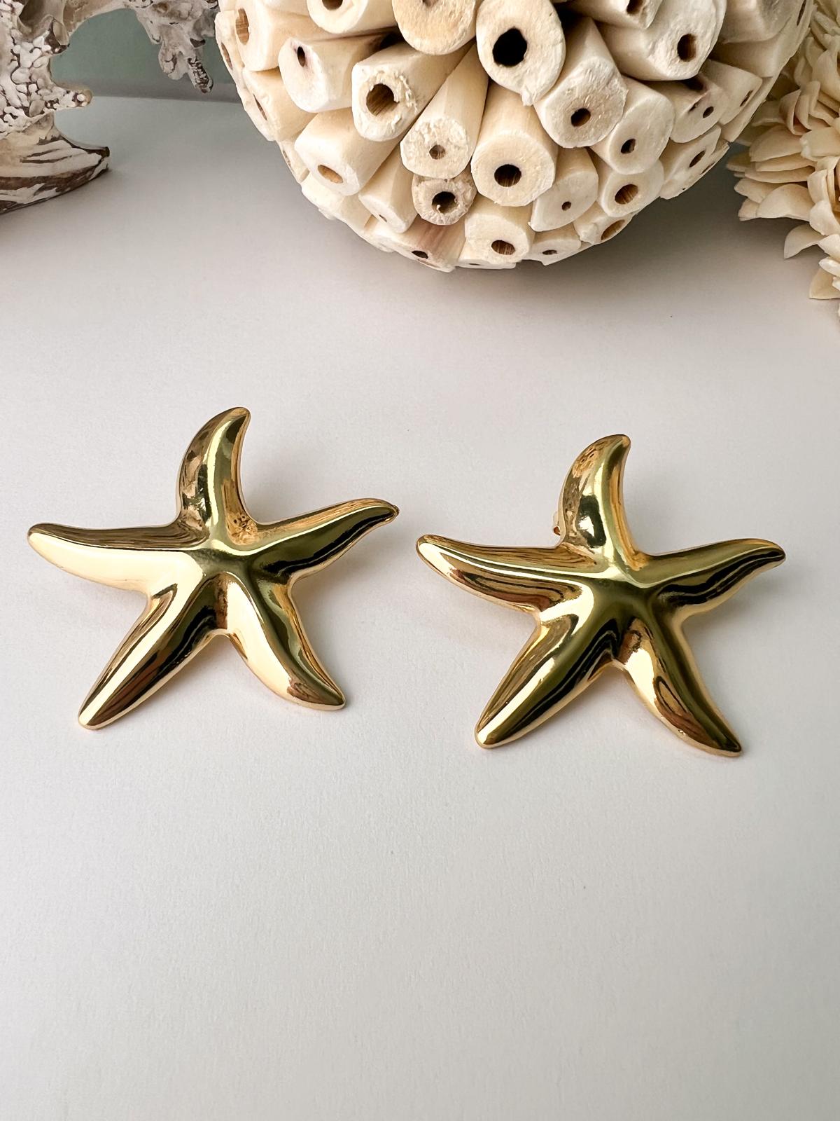 Gold Starfish Earrings