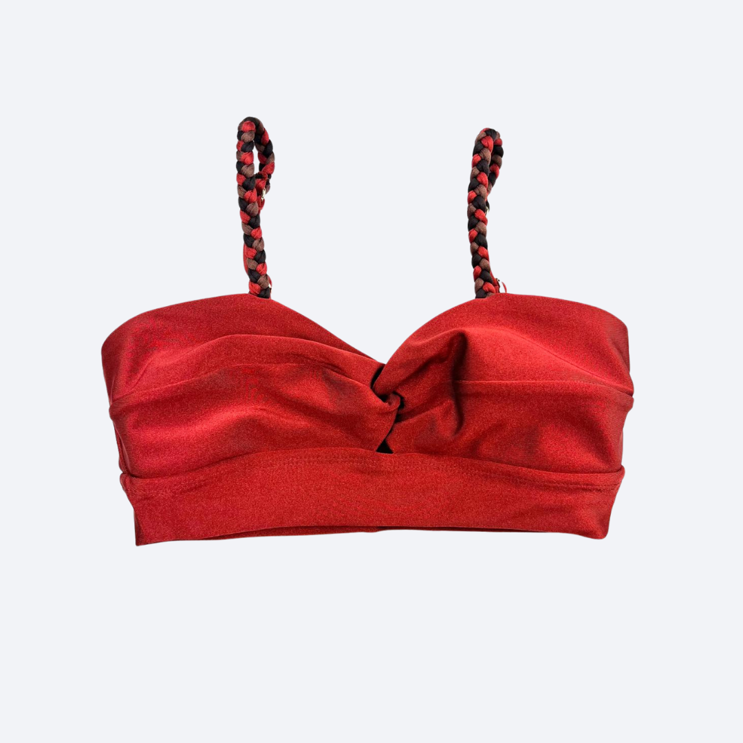 Terracotta Braided Gym Crop Top