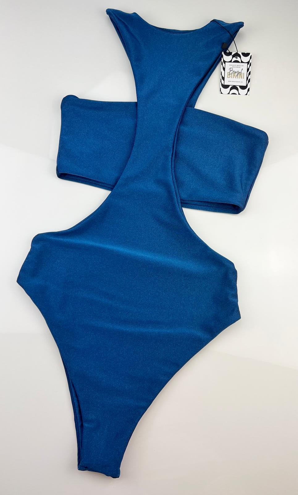 Deep Ocean Blue Bodysuit – Sleek One-Piece Gym Wear | Women's Activewear | Sculpting Workout Suit