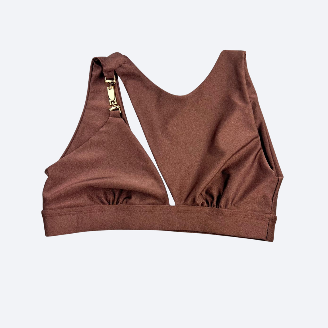 Asymmetrical Fitness Top – Cinnamon 