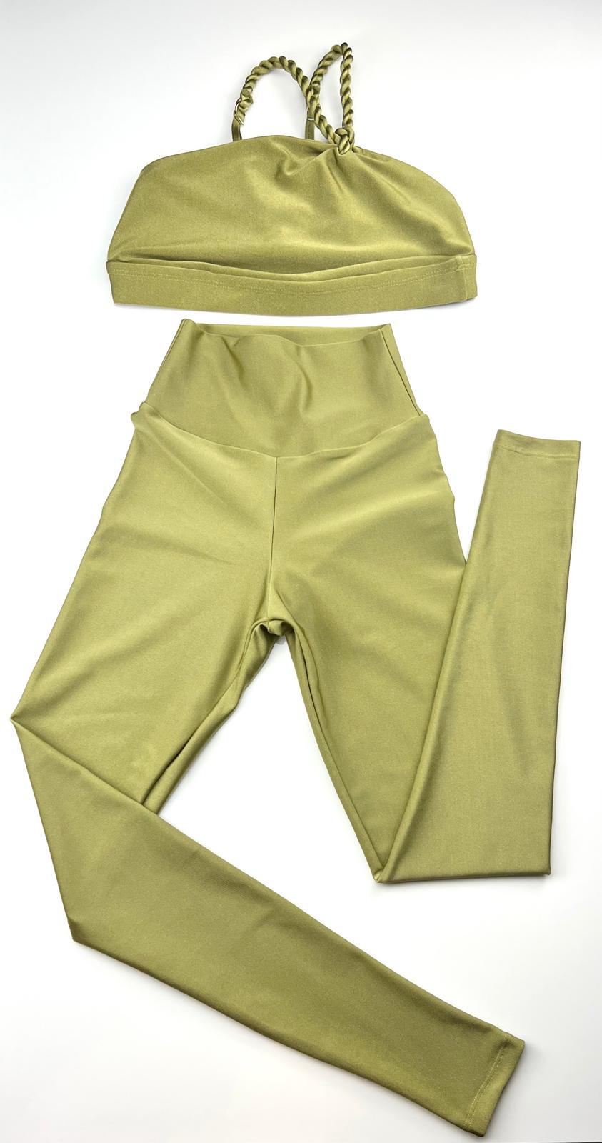 Pistachio High-Waisted Fitness Leggings – Stretchy, Sculpting Brazilian Activewear