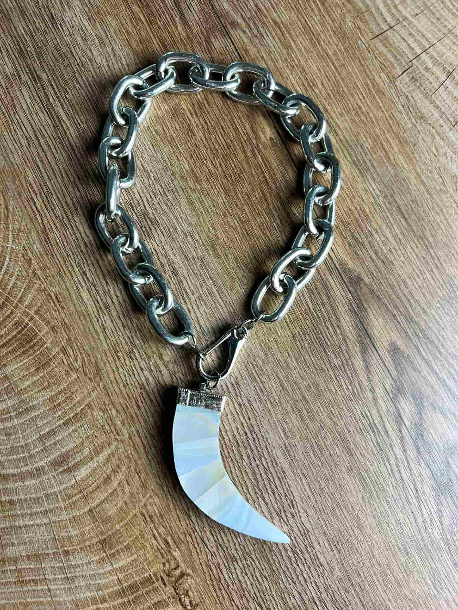 Boho Horn and Mother of Pearl Necklace