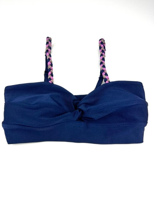 Dark Blue Braided Gym Crop Top