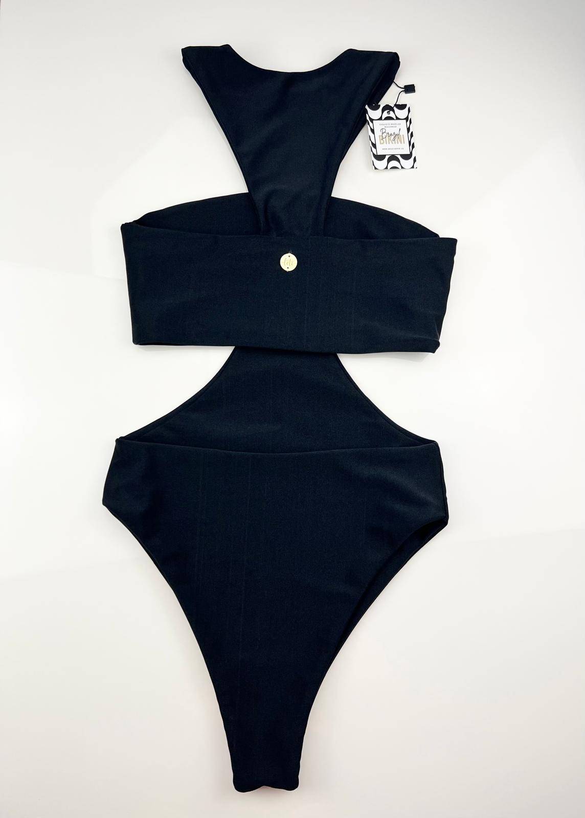 Luxury Black Bodysuit – Rio Style One-Piece | High-End Women’s Activewear | Sculpting Gym Look 