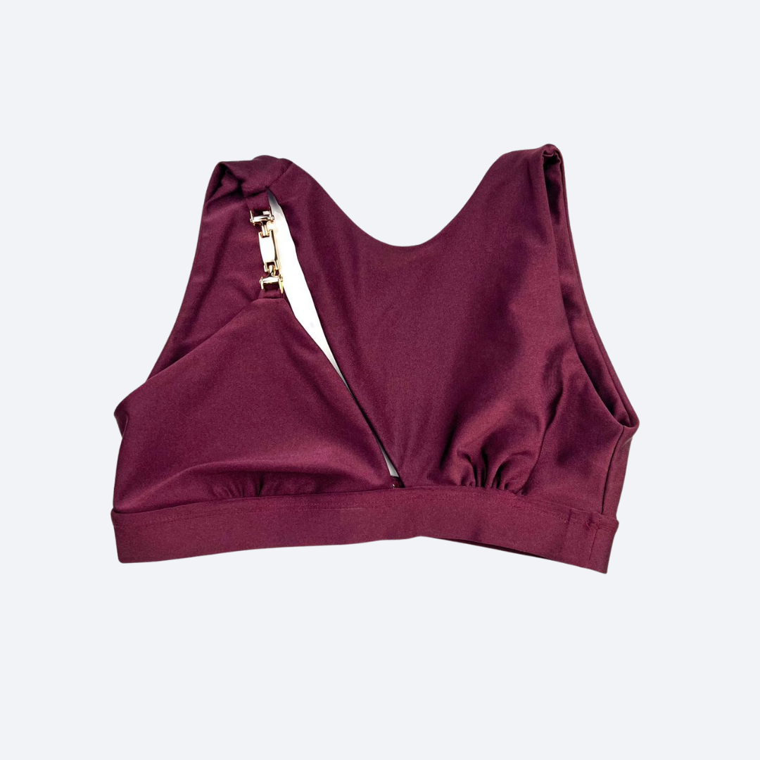 Asymmetrical Fitness Top – Merlot