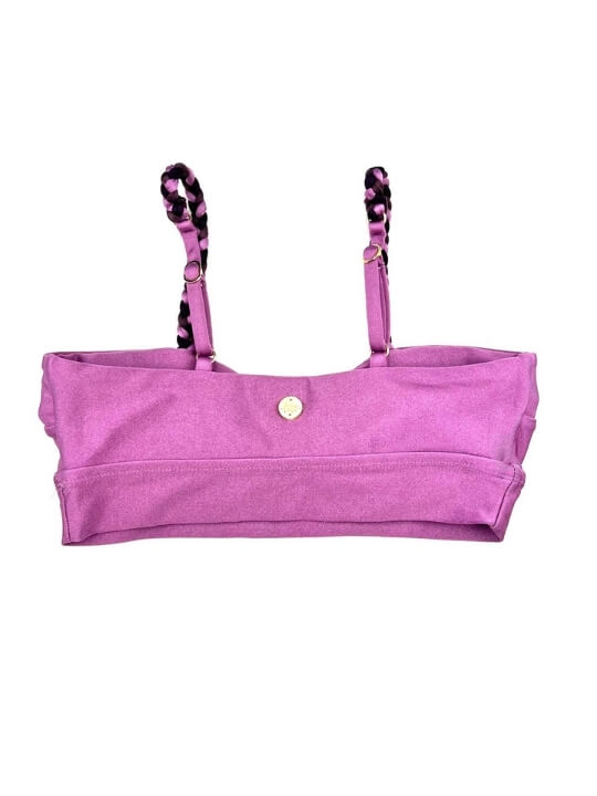 Mauve Pink Braided Gym Crop Top