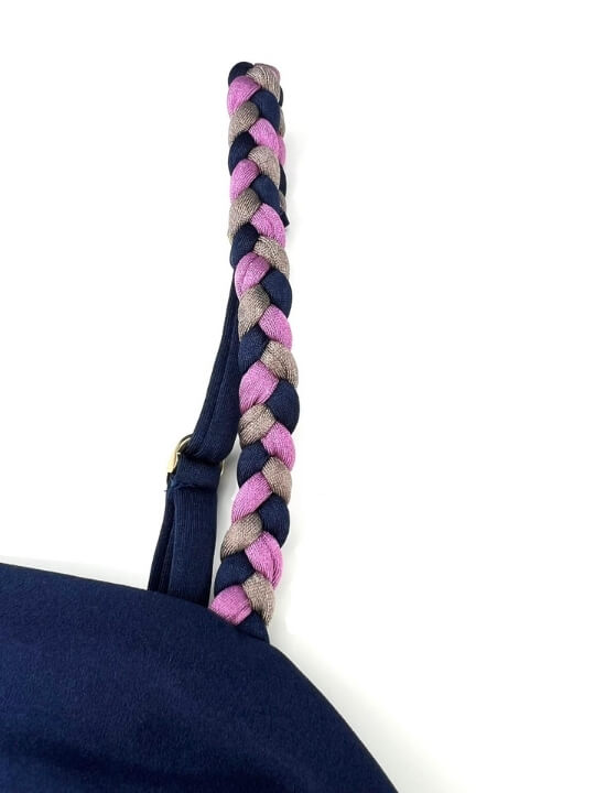 Dark Blue Braided Gym Crop Top