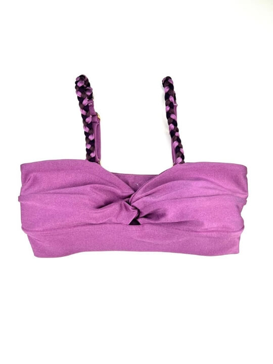 Mauve Pink Braided Gym Crop Top