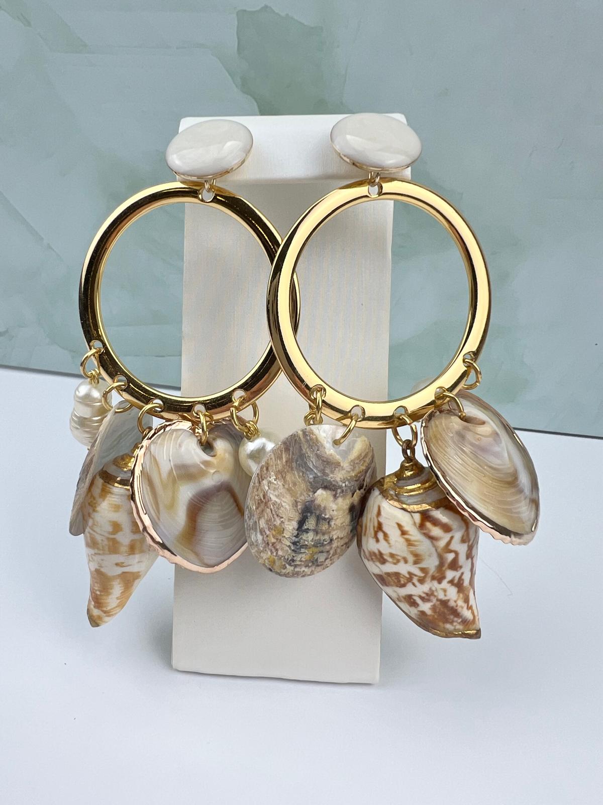 Golden Coast Shell Drop Earrings
