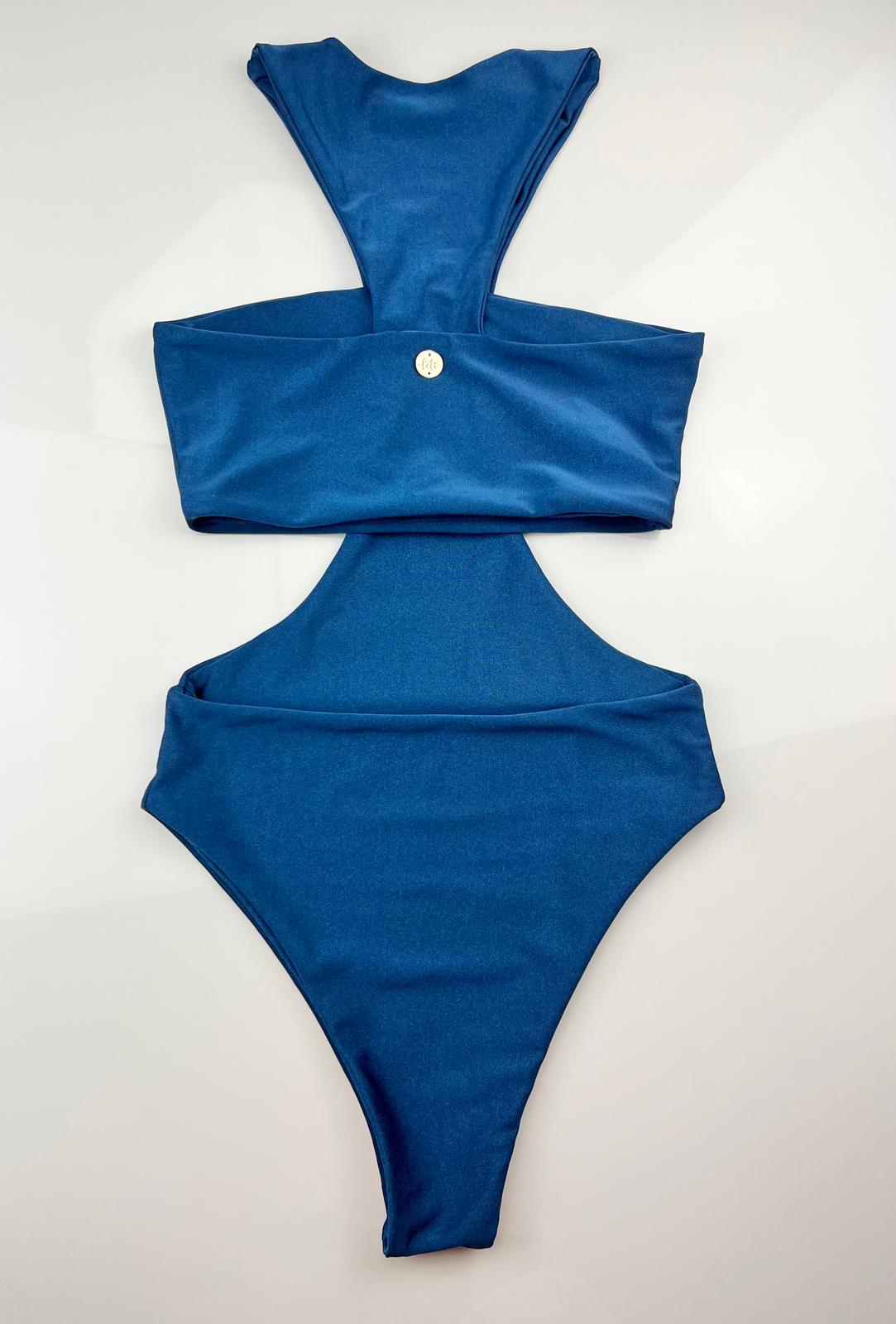 Deep Ocean Blue Bodysuit – Sleek One-Piece Gym Wear | Women's Activewear | Sculpting Workout Suit