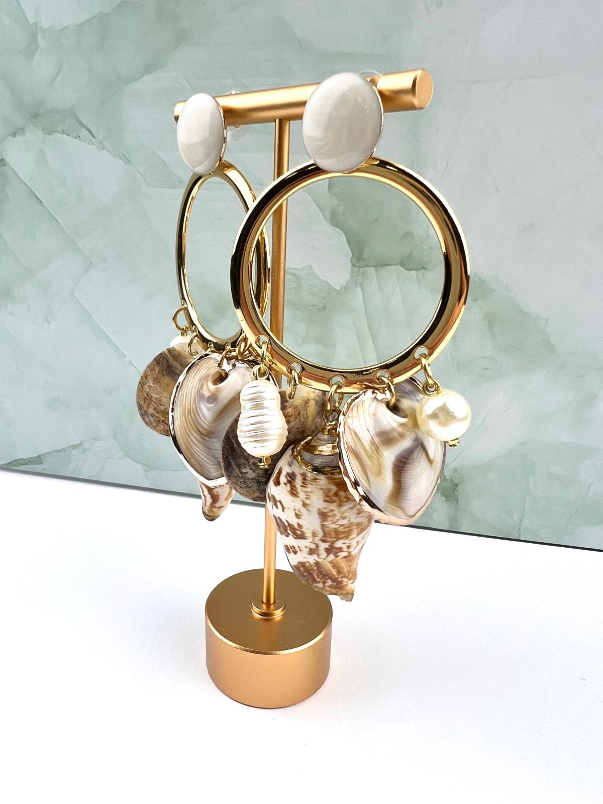 Golden Coast Shell Drop Earrings